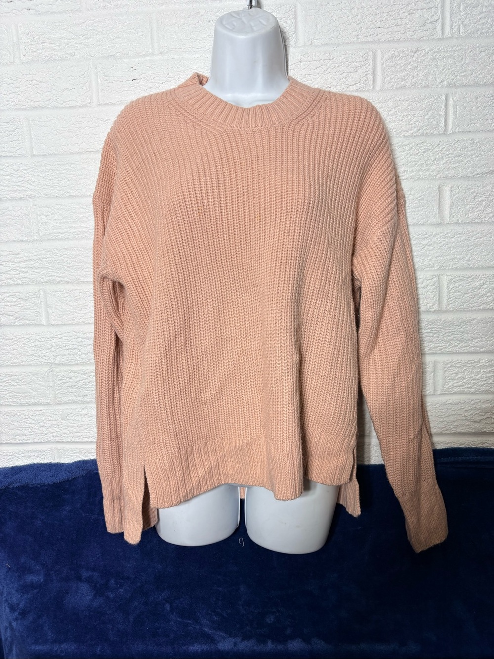 SO Peach Crewneck Chunky Knit Sweater